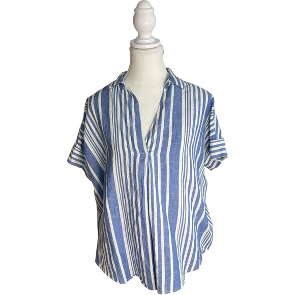Madewell Tops - Madewell Striped Courier Shirt Blue